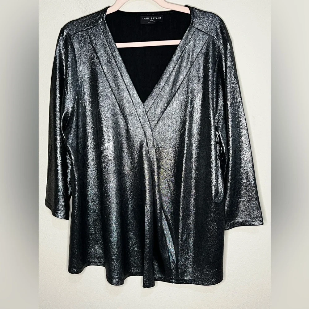 Lane Bryant Swing 3/4-Sleeve Pleat-Front Top 18/20